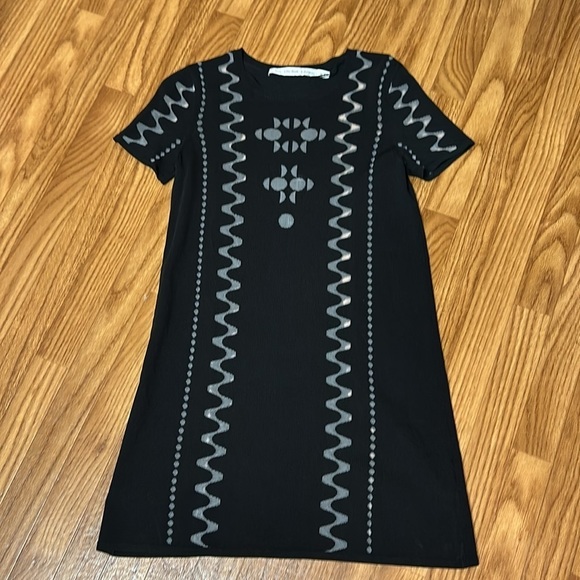 & Other Stories Smart Sheer Panel Black Dress SZ Small - Picture 6 of 11